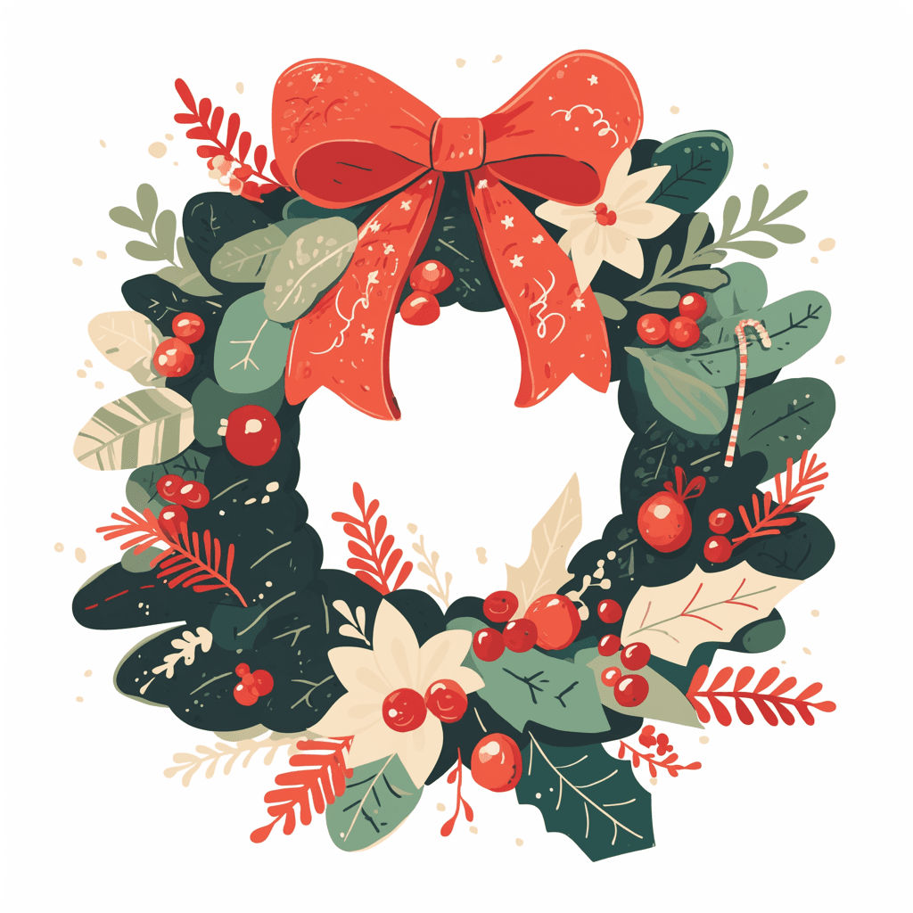 Christmas Wreath Neon original repeating artwork