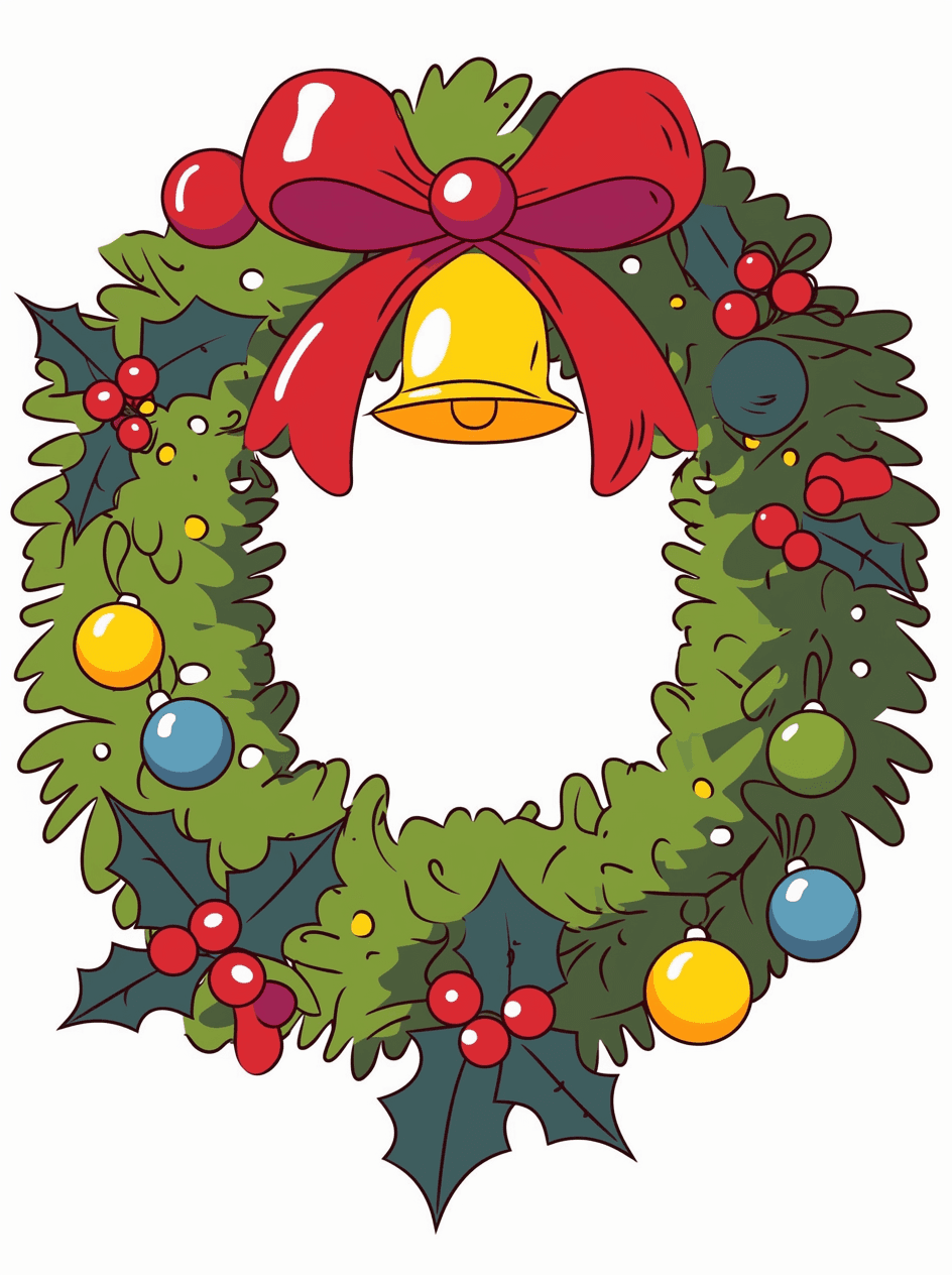 Christmas Wreath Avenue original repeating artwork
