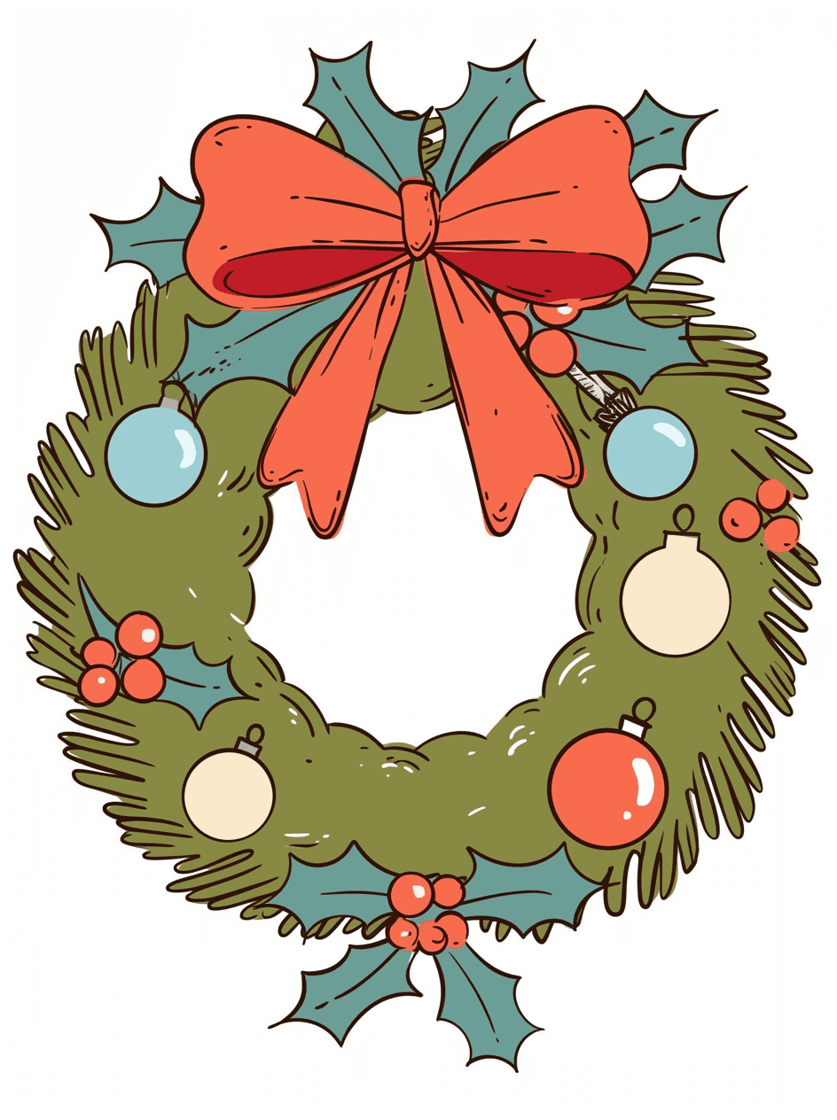 Christmas Wreath Downtown original repeating artwork