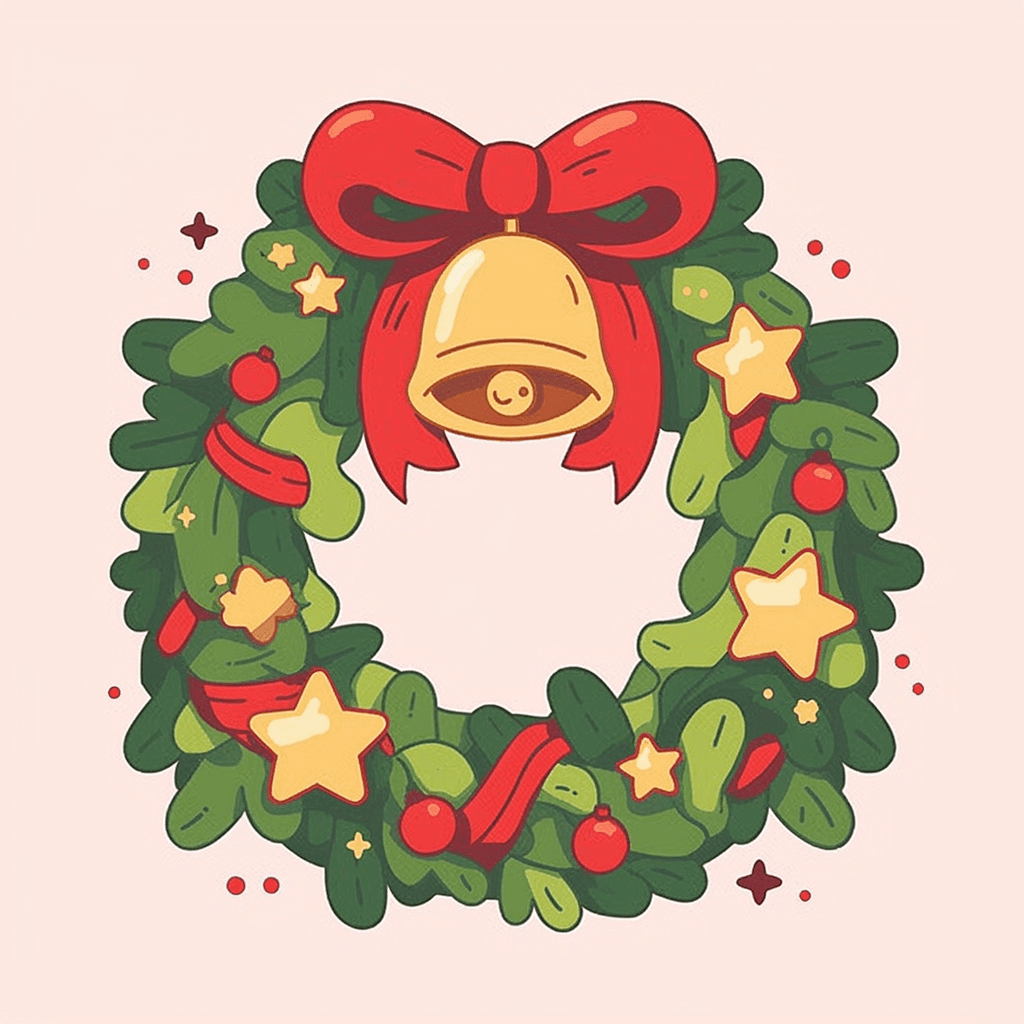 Christmas Wreath Rise original repeating artwork