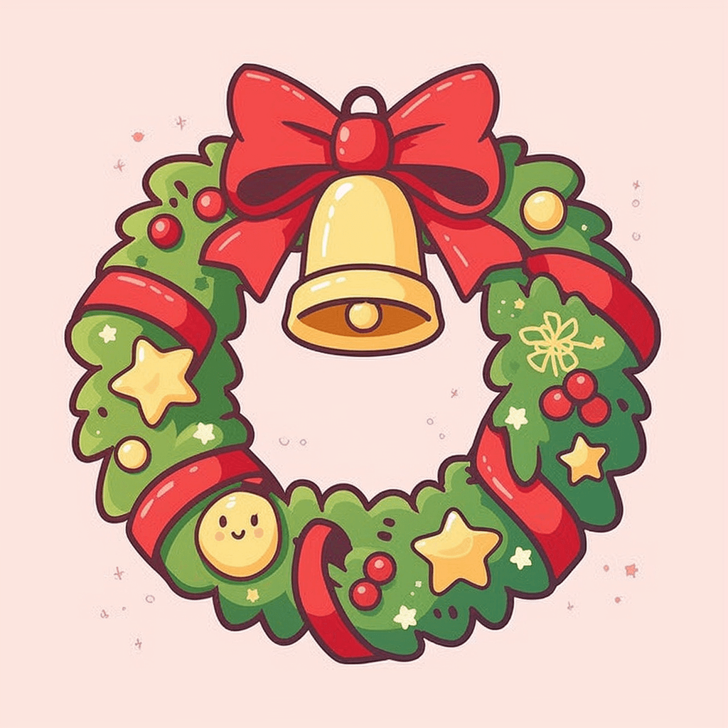 Christmas Wreath Twilight original repeating artwork