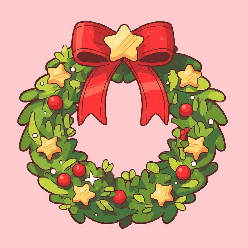 Christmas Wreath Kick original repeating artwork