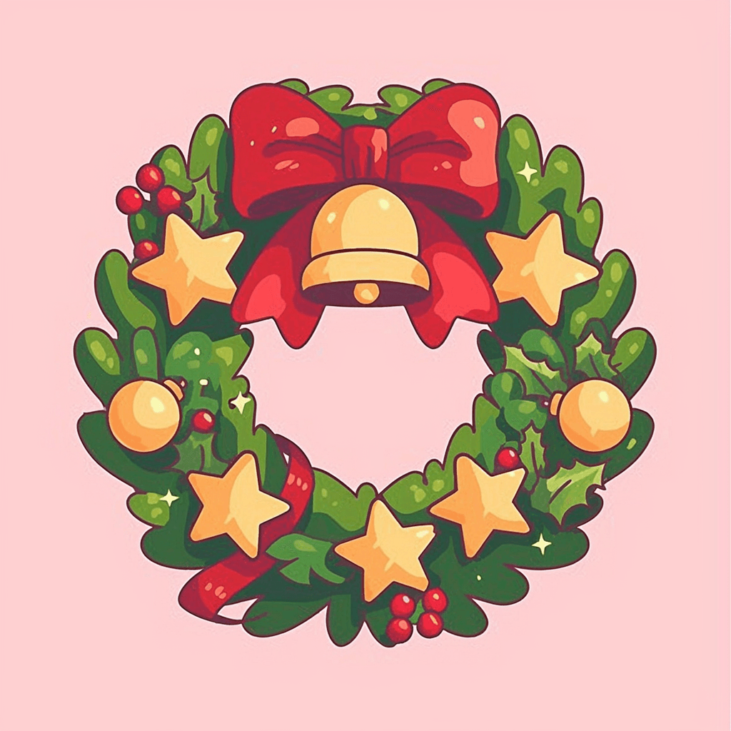 Christmas Wreath Golden original repeating artwork