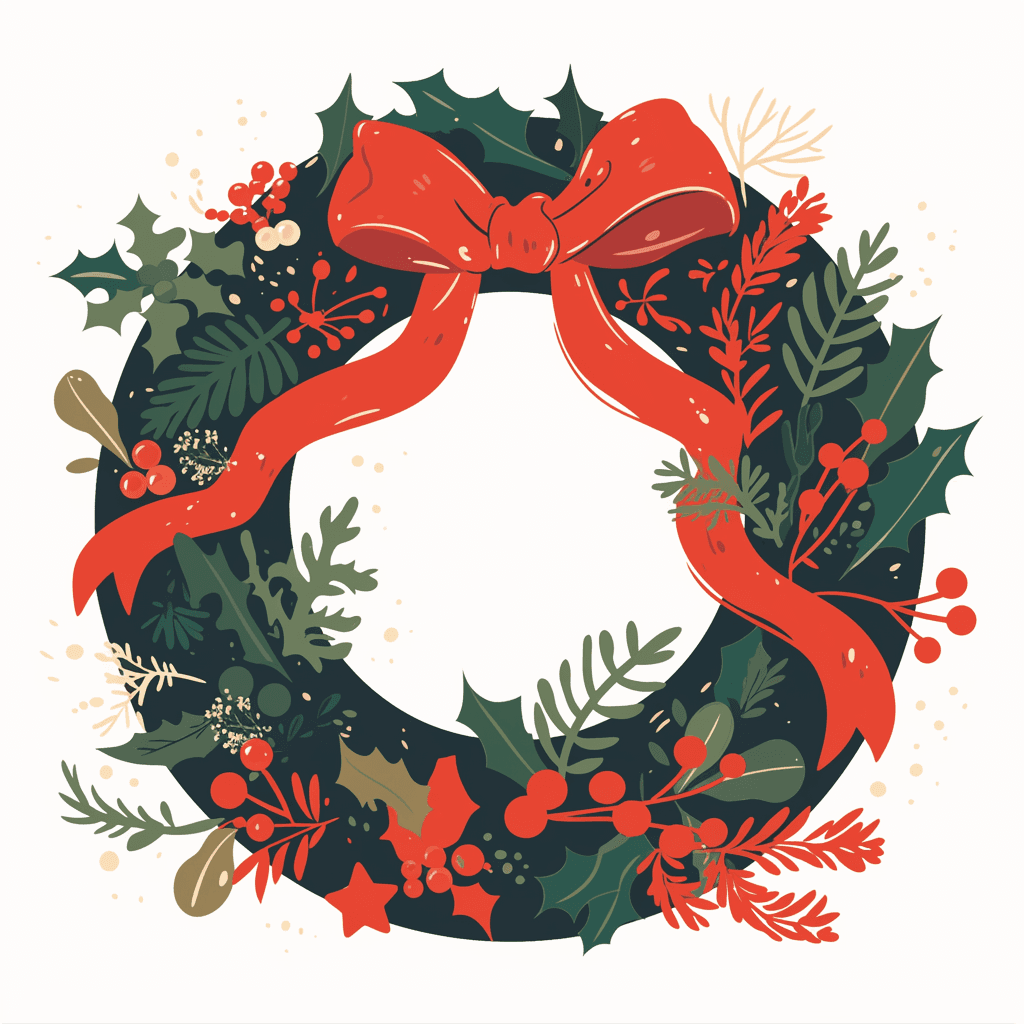 Christmas Wreath Seek original repeating artwork