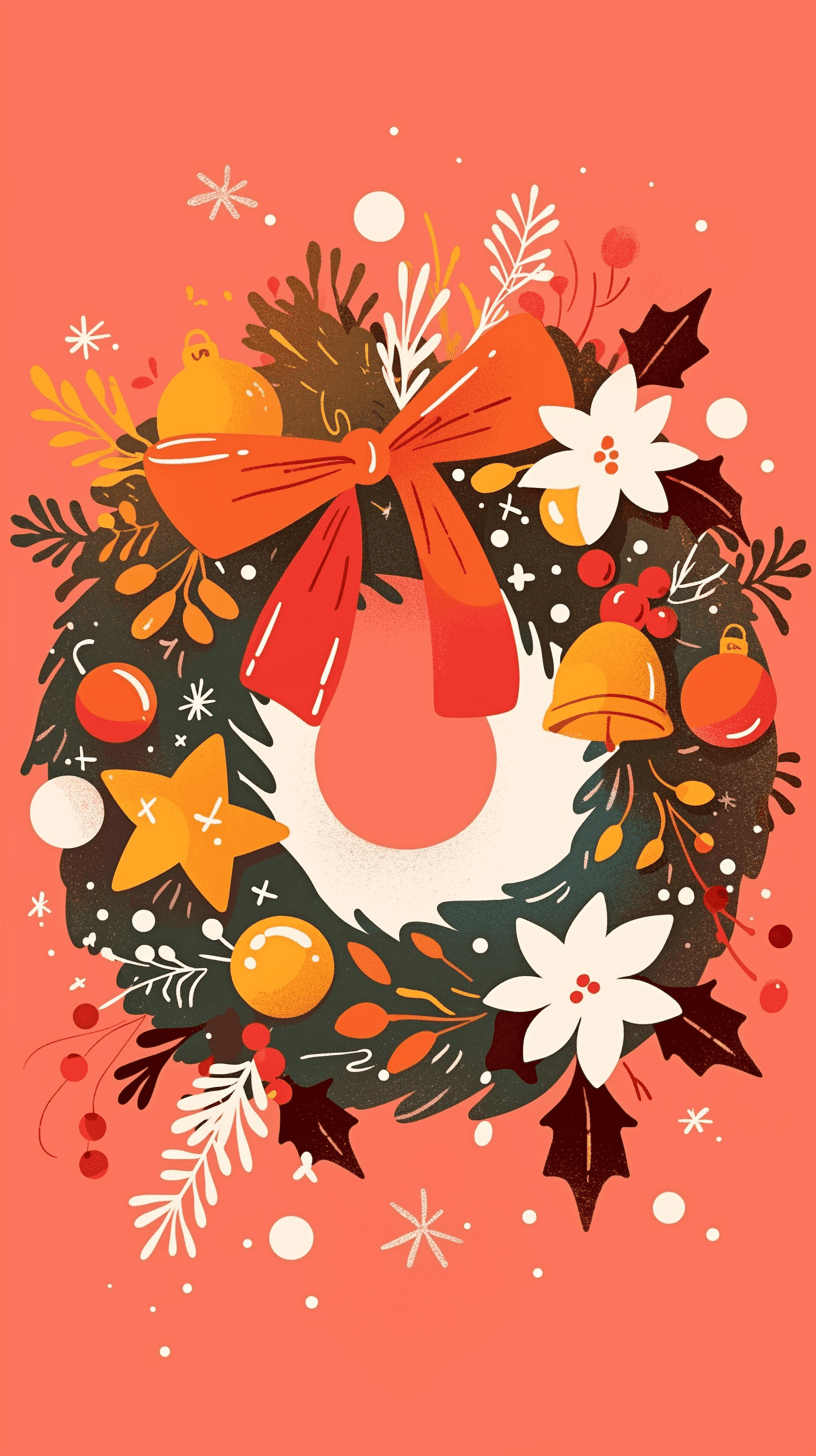 Christmas Wreath Groove original repeating artwork
