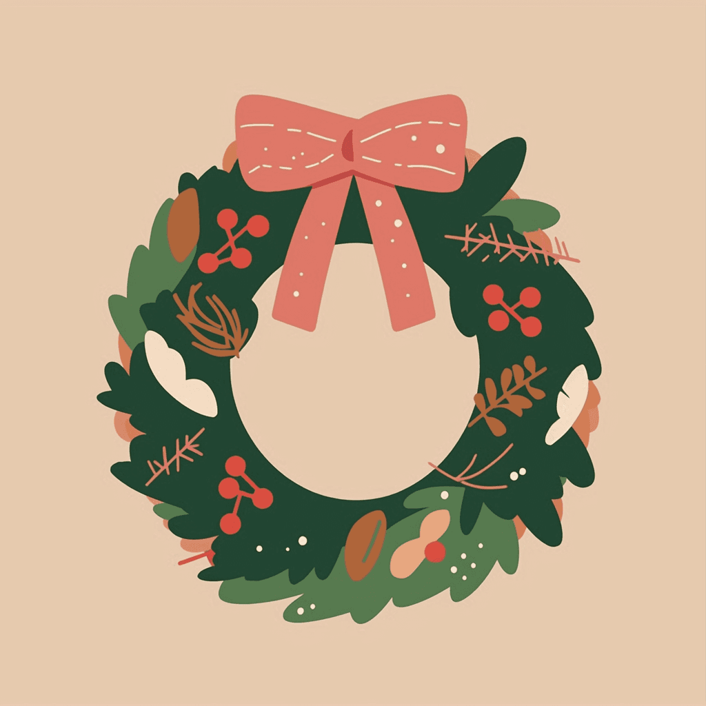 Christmas Wreath Route original repeating artwork