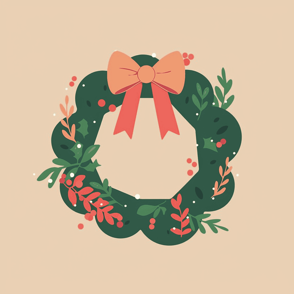 Christmas Wreath Bright original repeating artwork