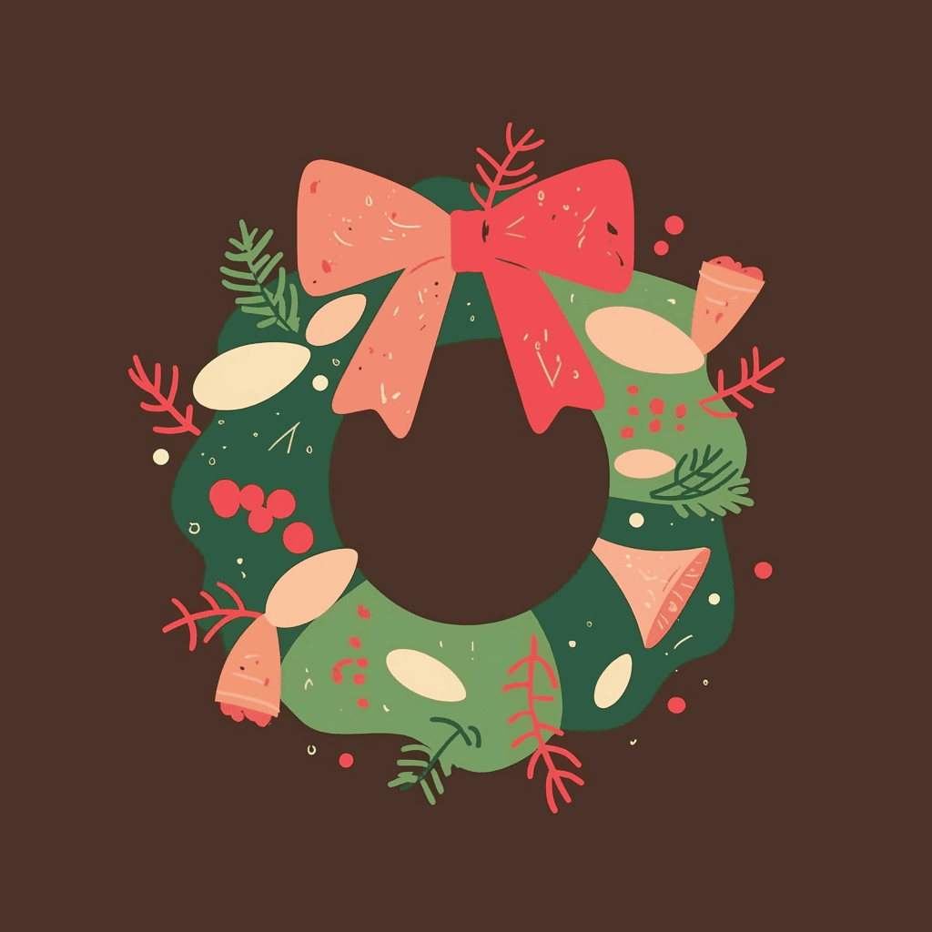 Christmas Wreath Road original repeating artwork