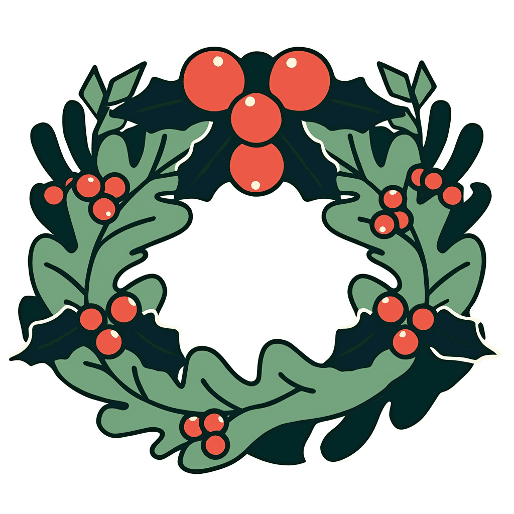 Christmas Wreath Gang original repeating artwork
