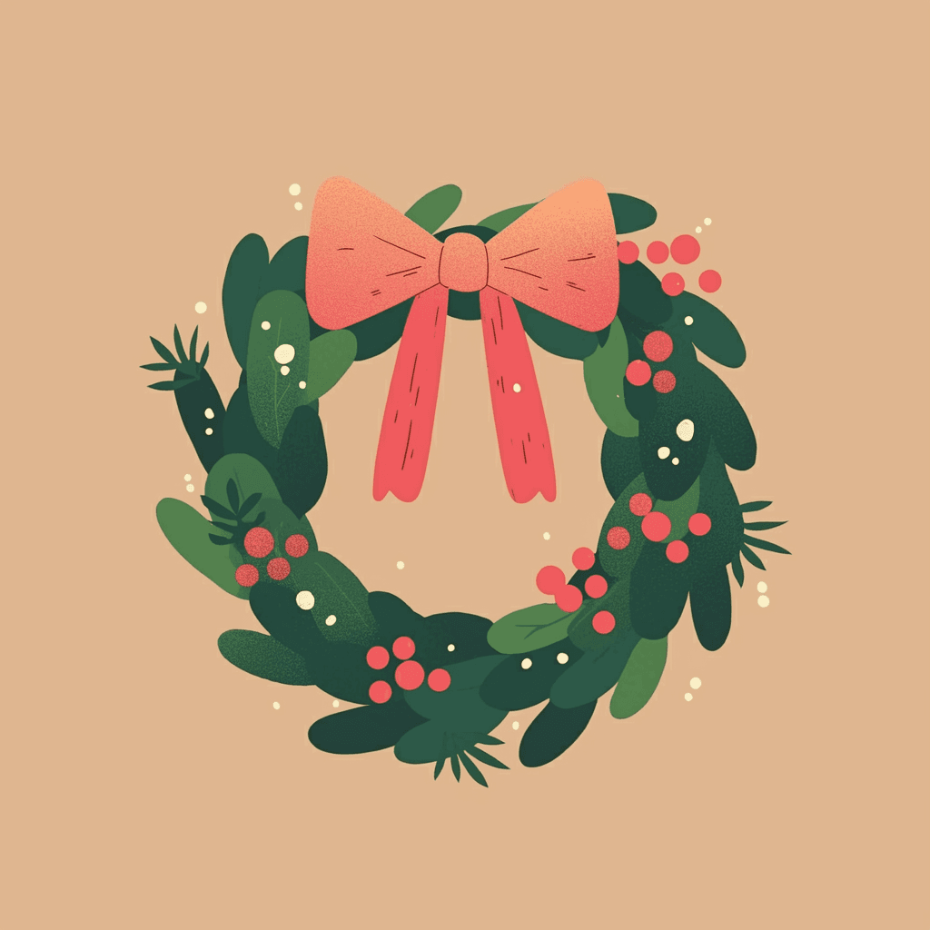 Christmas Wreath Corner original repeating artwork