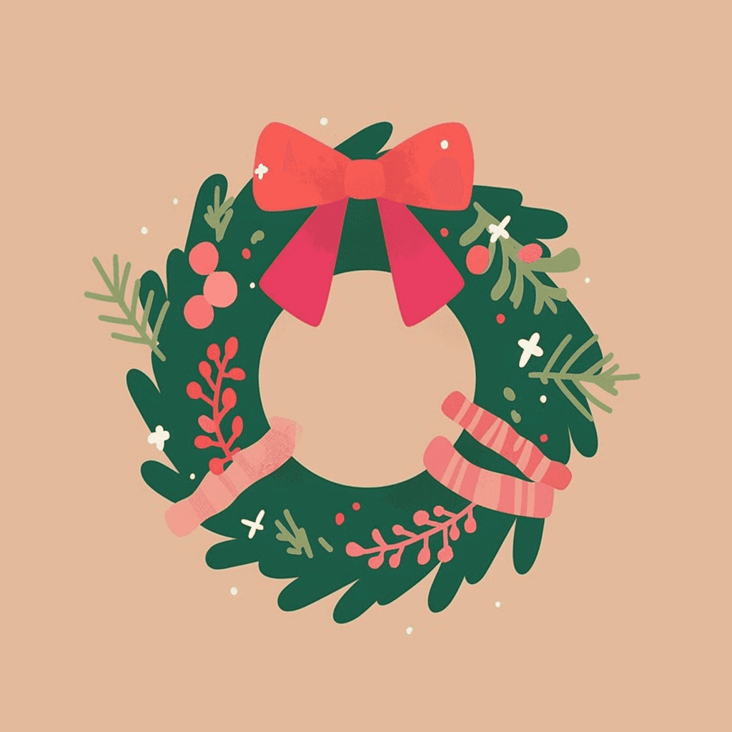 Christmas Wreath Trail original repeating artwork