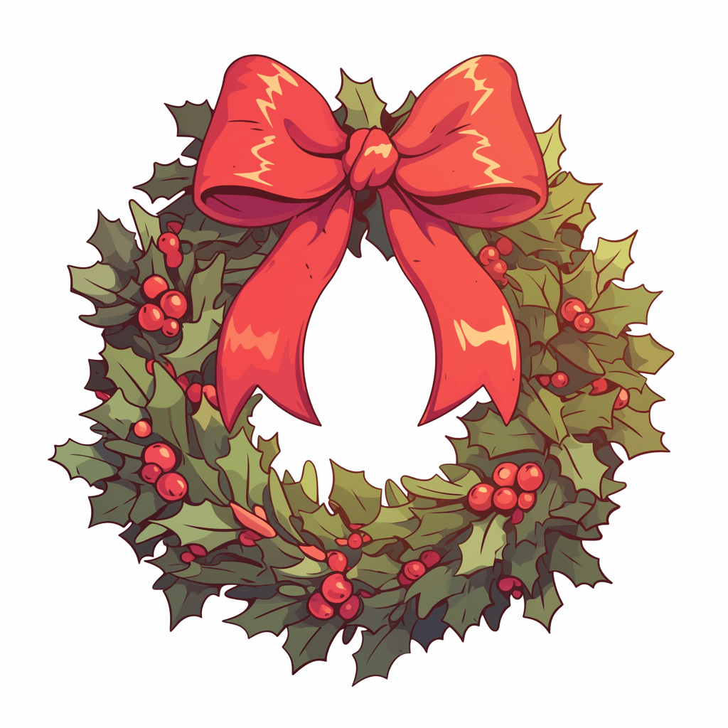Christmas Wreath Label original repeating artwork