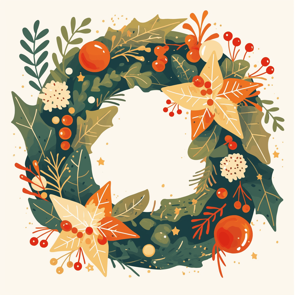 Christmas Wreath Roam original repeating artwork
