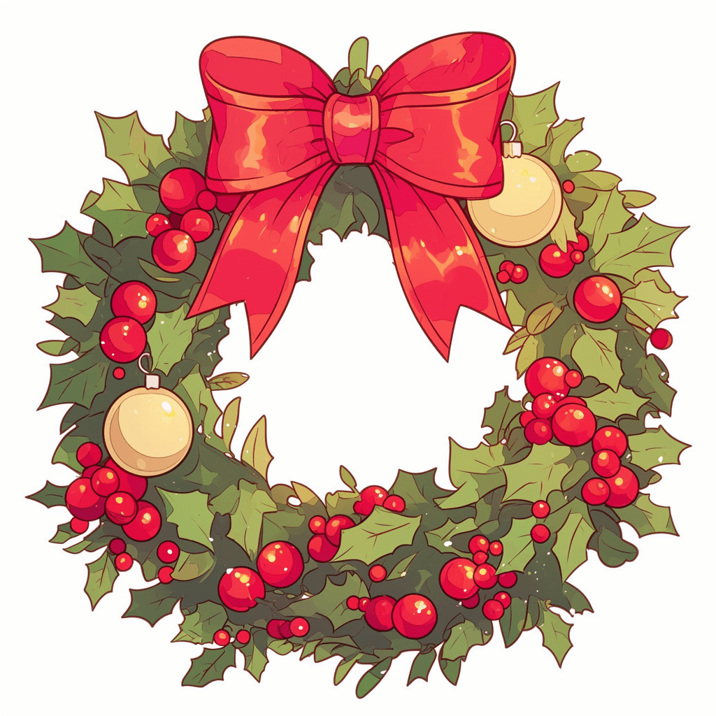 Christmas Wreath Glow original repeating artwork