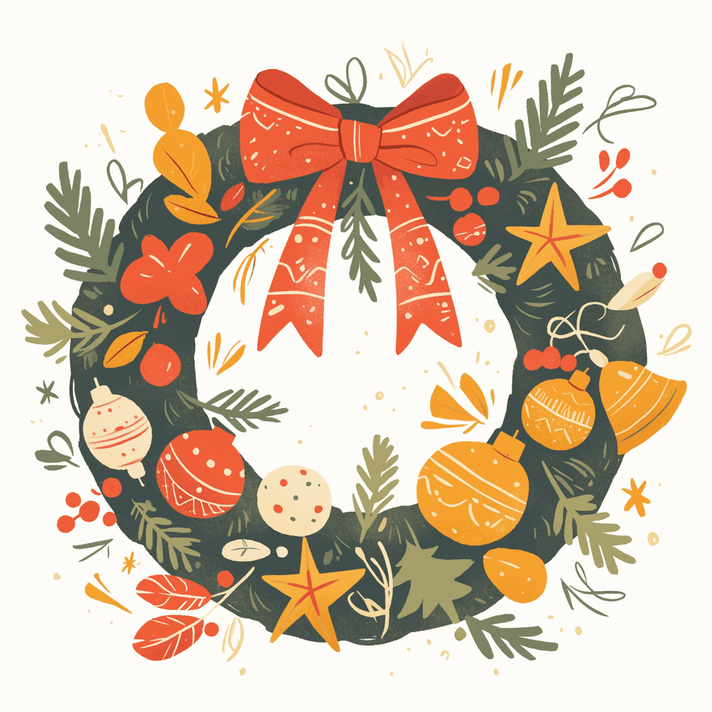 Christmas Wreath Bop original repeating artwork