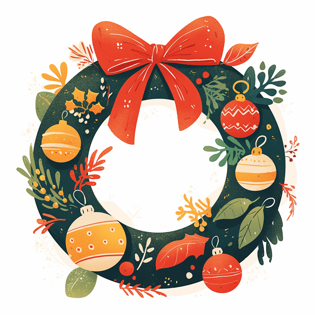 Christmas Wreath South original repeating artwork