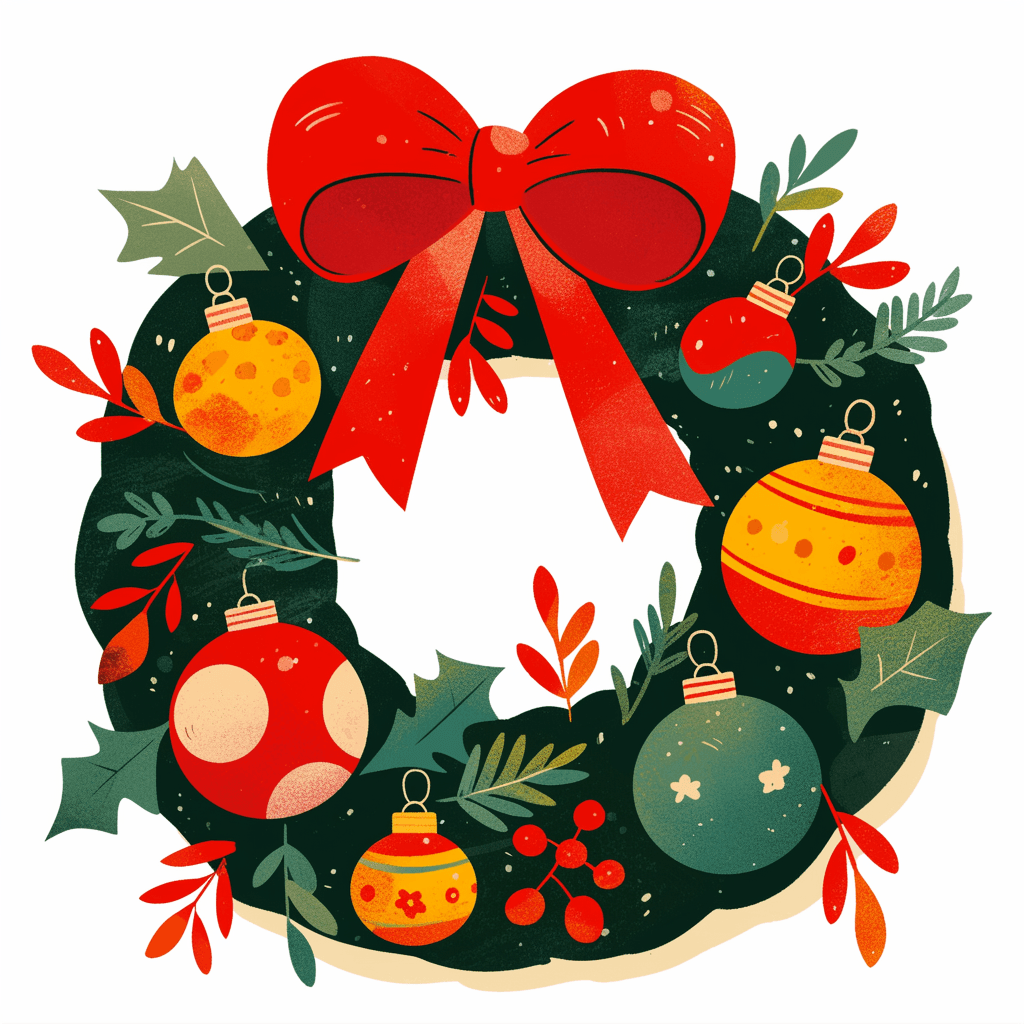Christmas Wreath Street original repeating artwork
