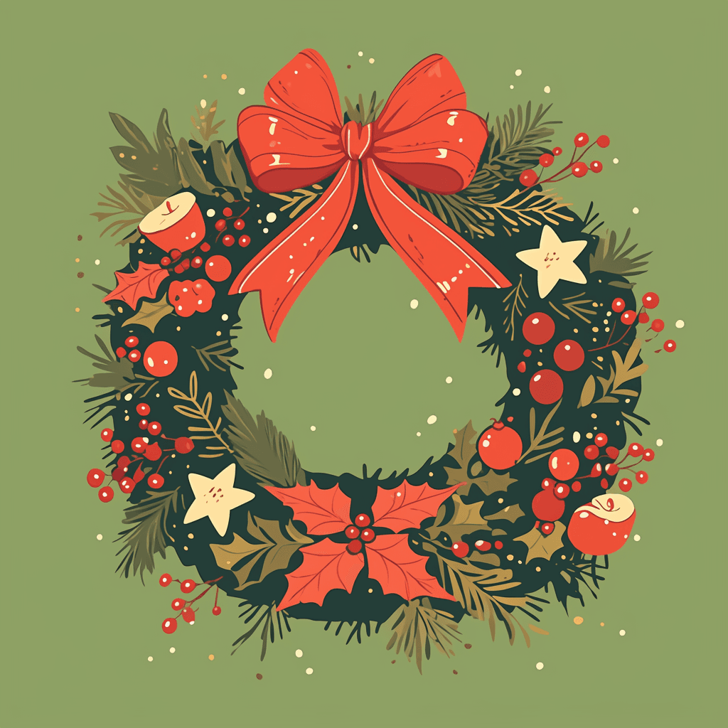 Christmas Wreath Rest original repeating artwork