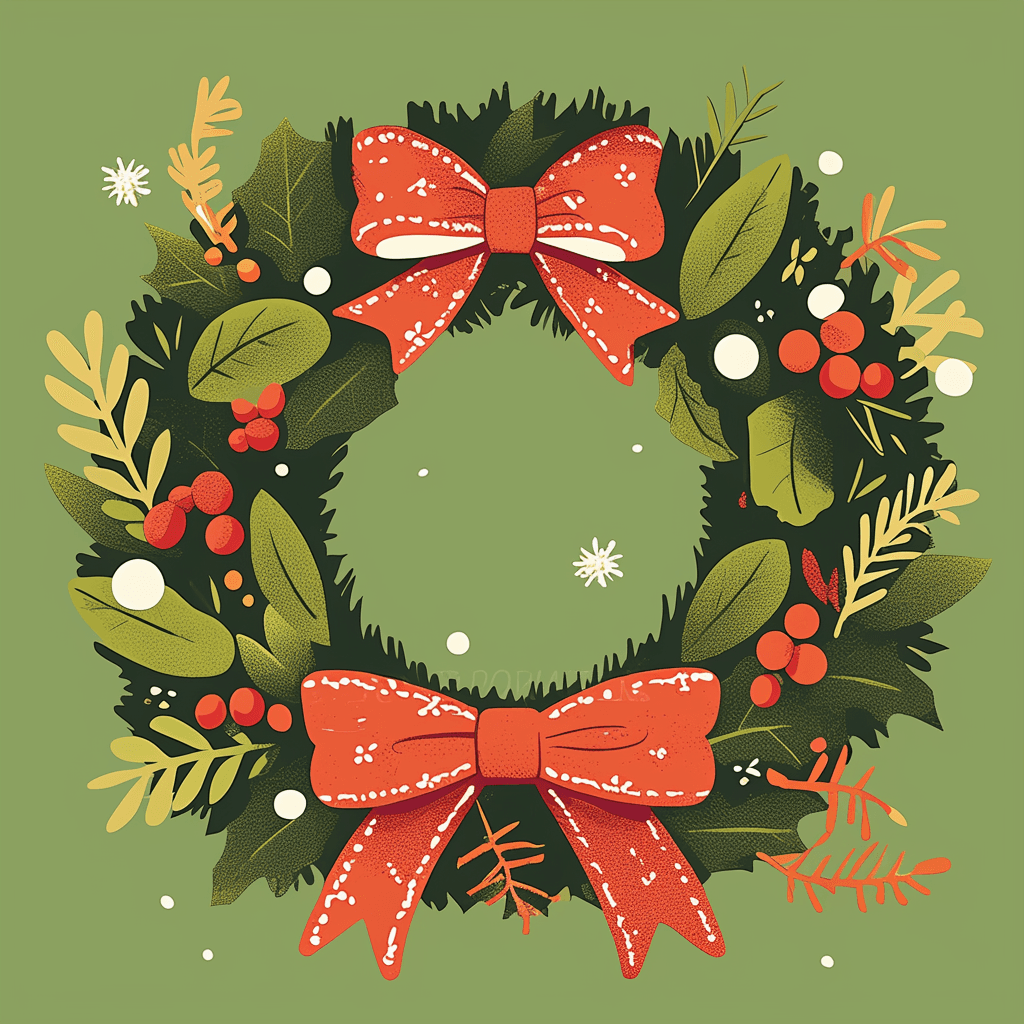 Christmas Wreath Daybreak original repeating artwork