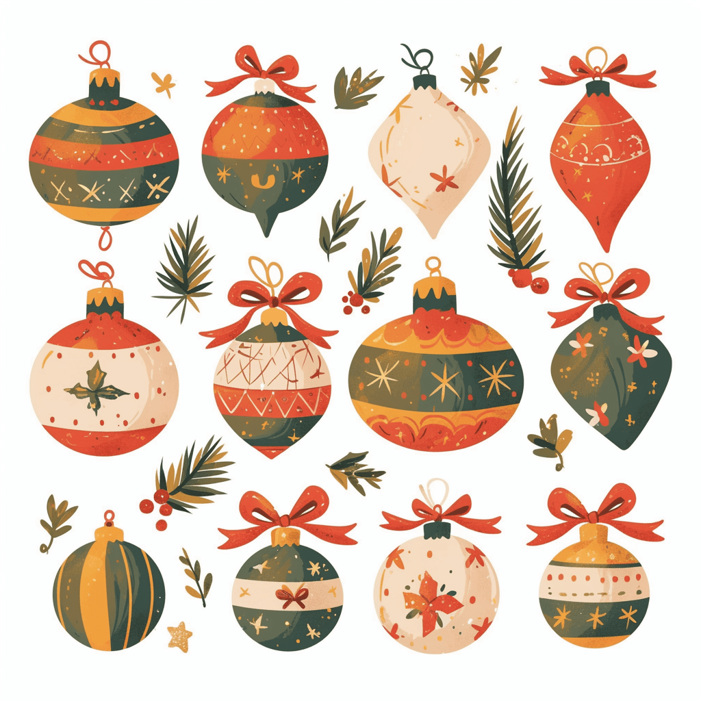 Christmas Ball Drift original repeating artwork