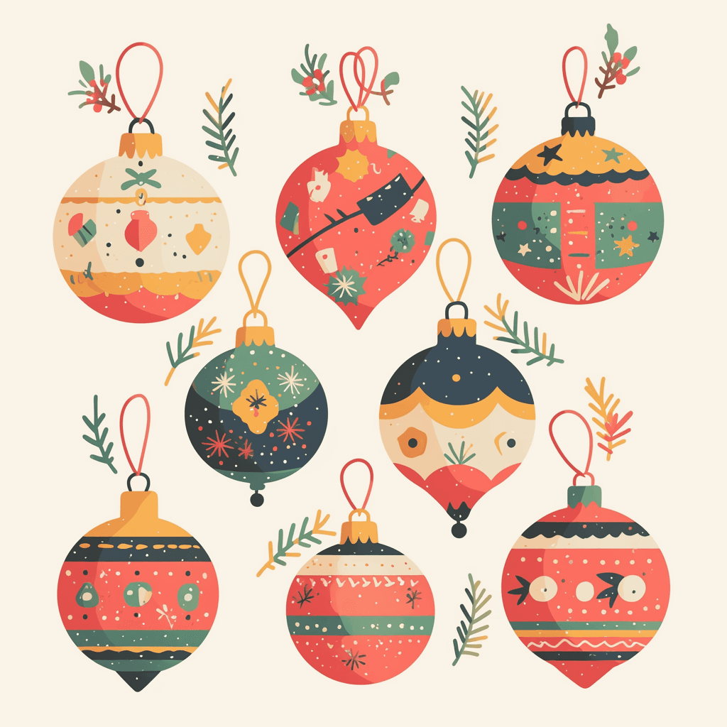 Christmas Ball Dash original repeating artwork