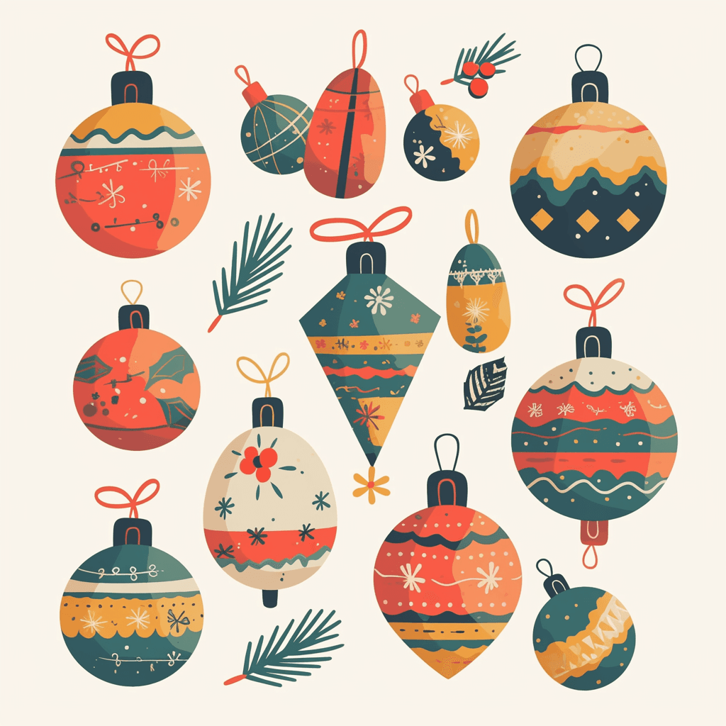 Christmas Ball Subway original repeating artwork