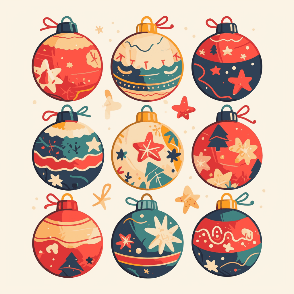 Christmas Ball Go original repeating artwork