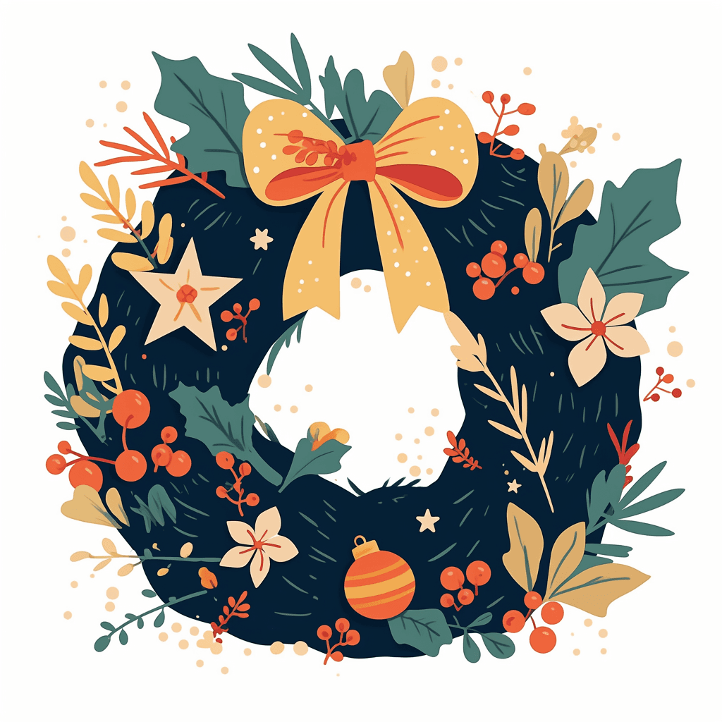 Christmas Wreath Sunlit original repeating artwork