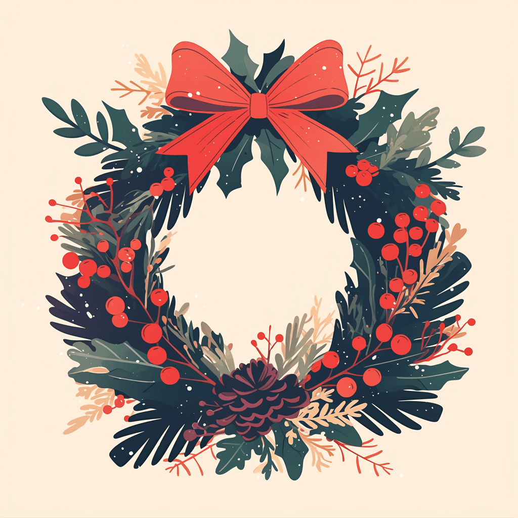 Christmas Wreath 187 original repeating artwork