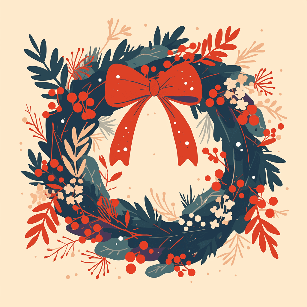 Christmas Wreath Bounce original repeating artwork
