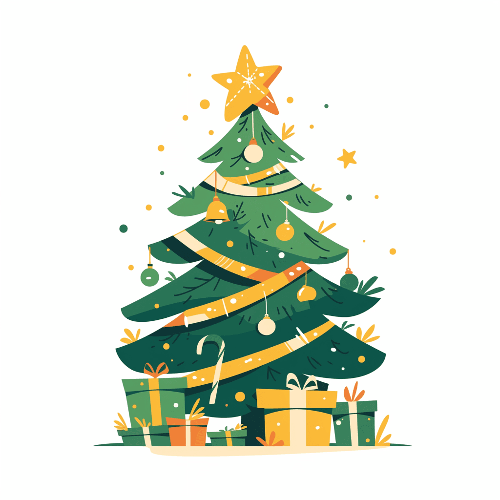 Christmas Tree Parade original repeating artwork
