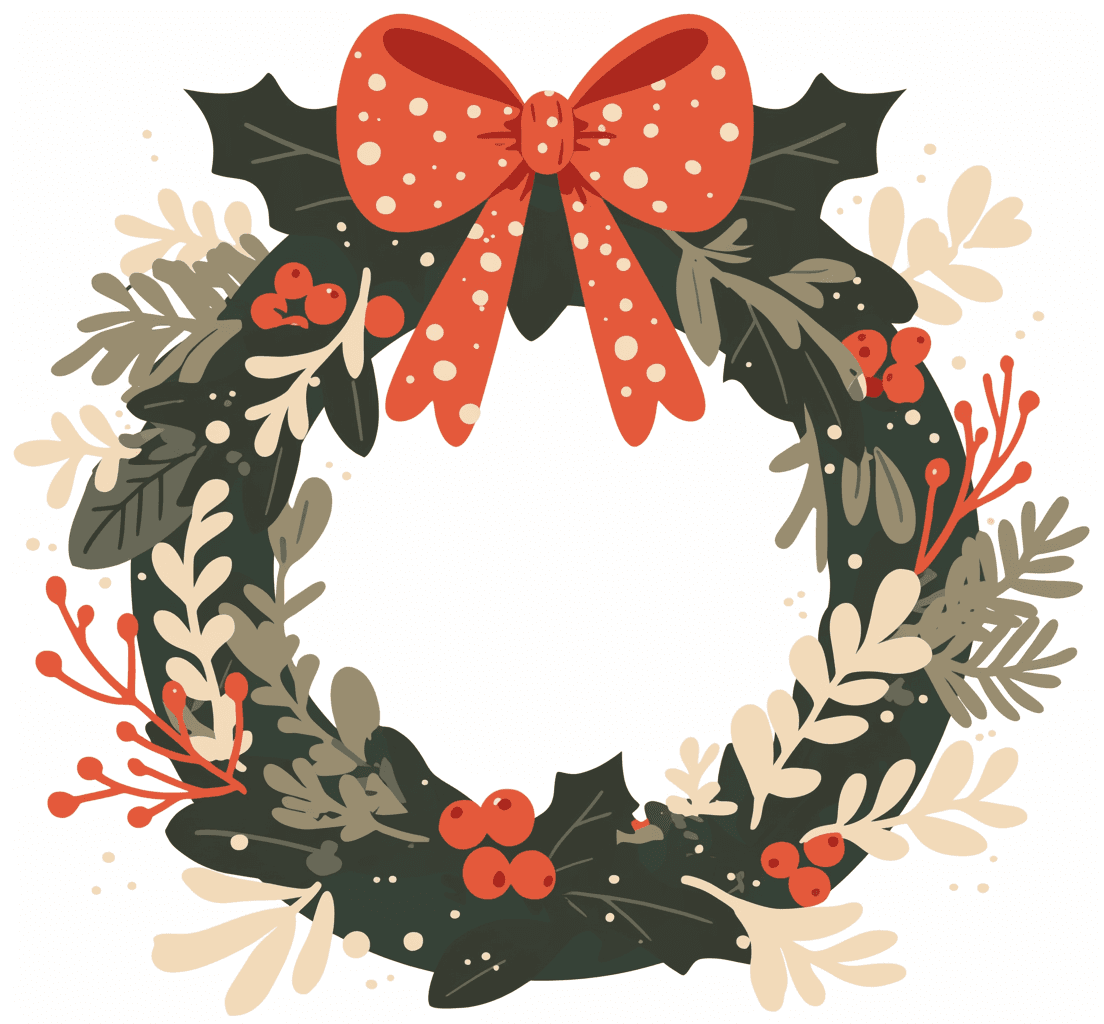Christmas Wreath Evening original repeating artwork