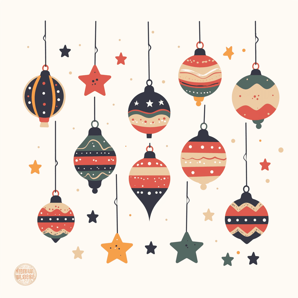 Christmas Ball Spin original repeating artwork