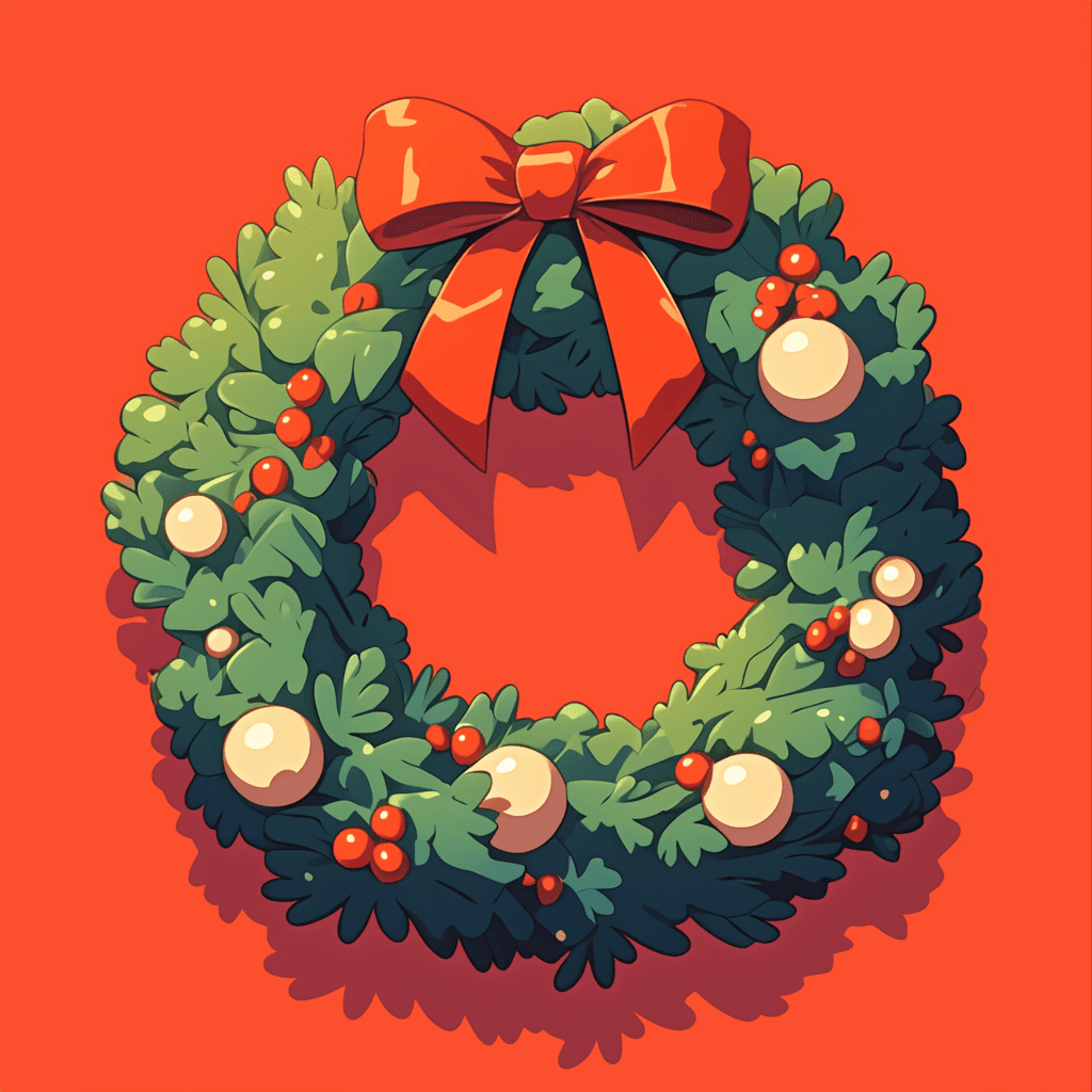 Christmas Wreath Shade original repeating artwork