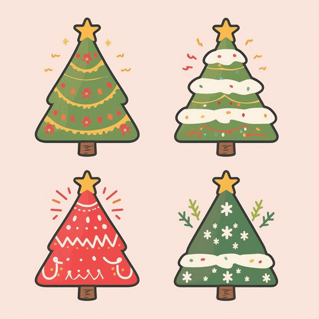 Christmas Tree Sunlit original repeating artwork