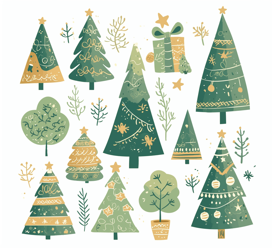 Christmas Tree Spin original repeating artwork
