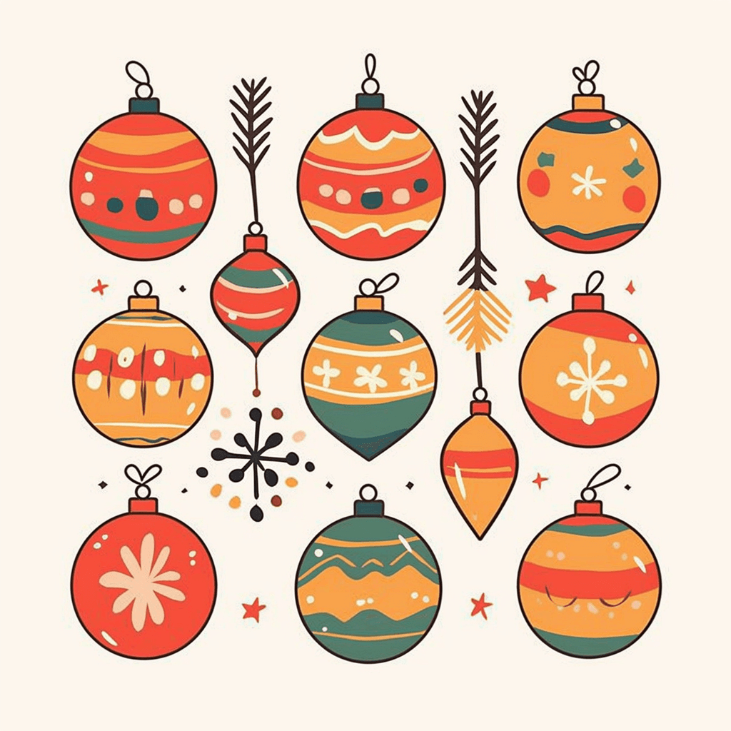Christmas Ball Rise original repeating artwork