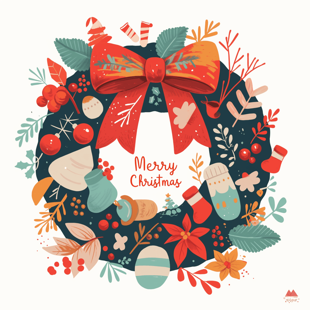 Christmas Wreath 208 original repeating artwork