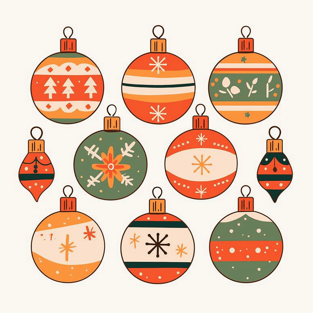 Christmas Ball Run original repeating artwork