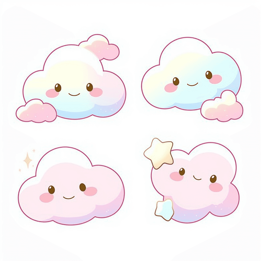 Cartoon Cloud Gang original repeating artwork