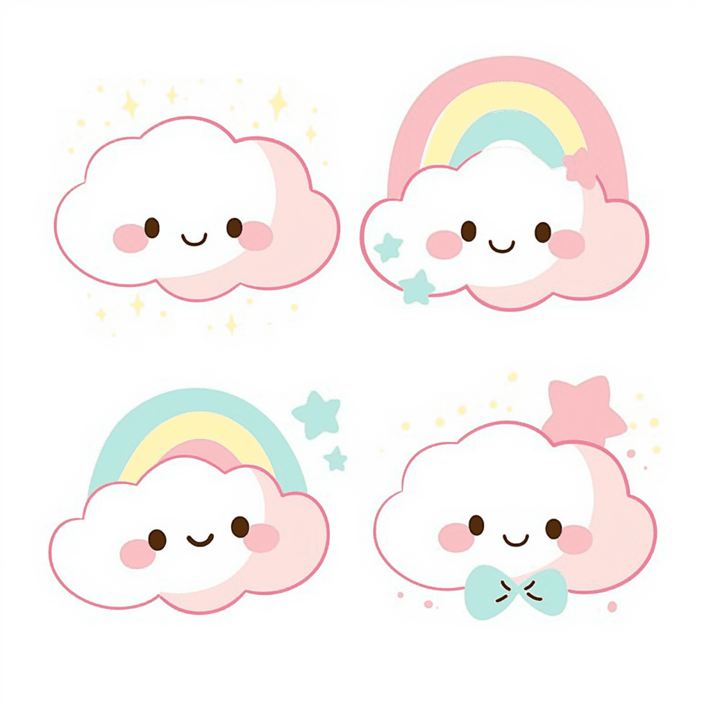 Cartoon Cloud Blast original repeating artwork