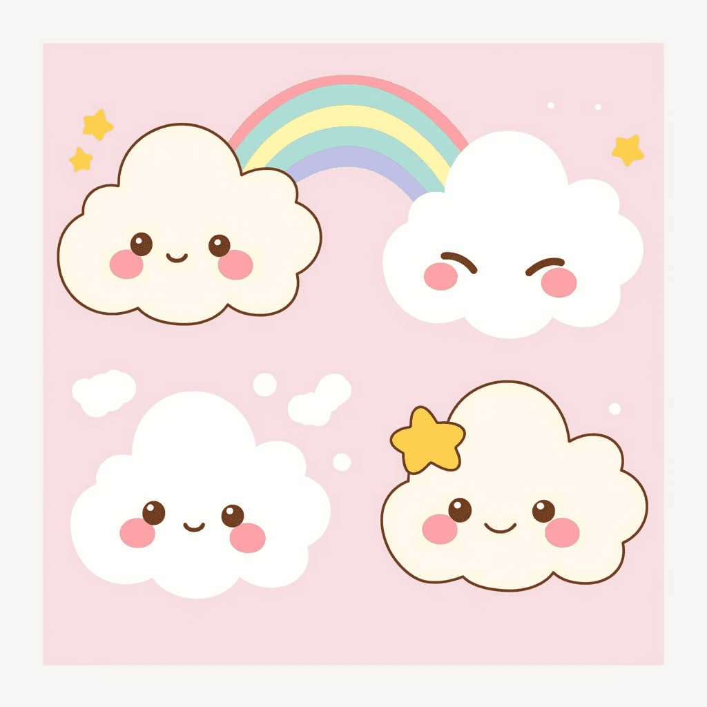 Cartoon Cloud Slide original repeating artwork