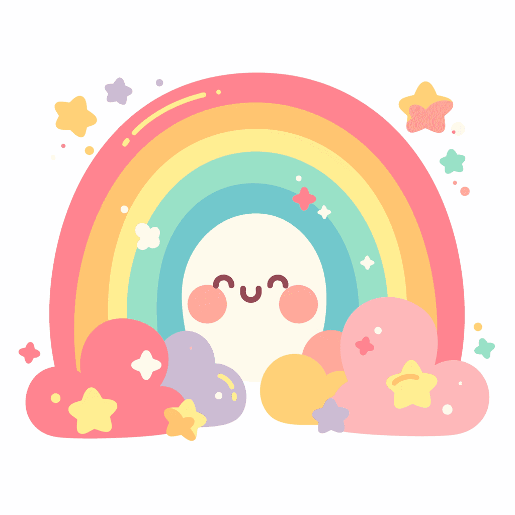 Cute Rainbow Bop original repeating artwork