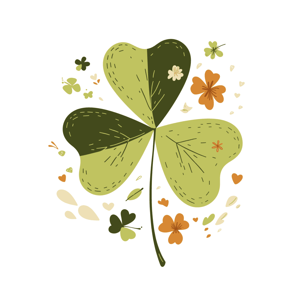 Four Leaf Clover Picnic original repeating artwork