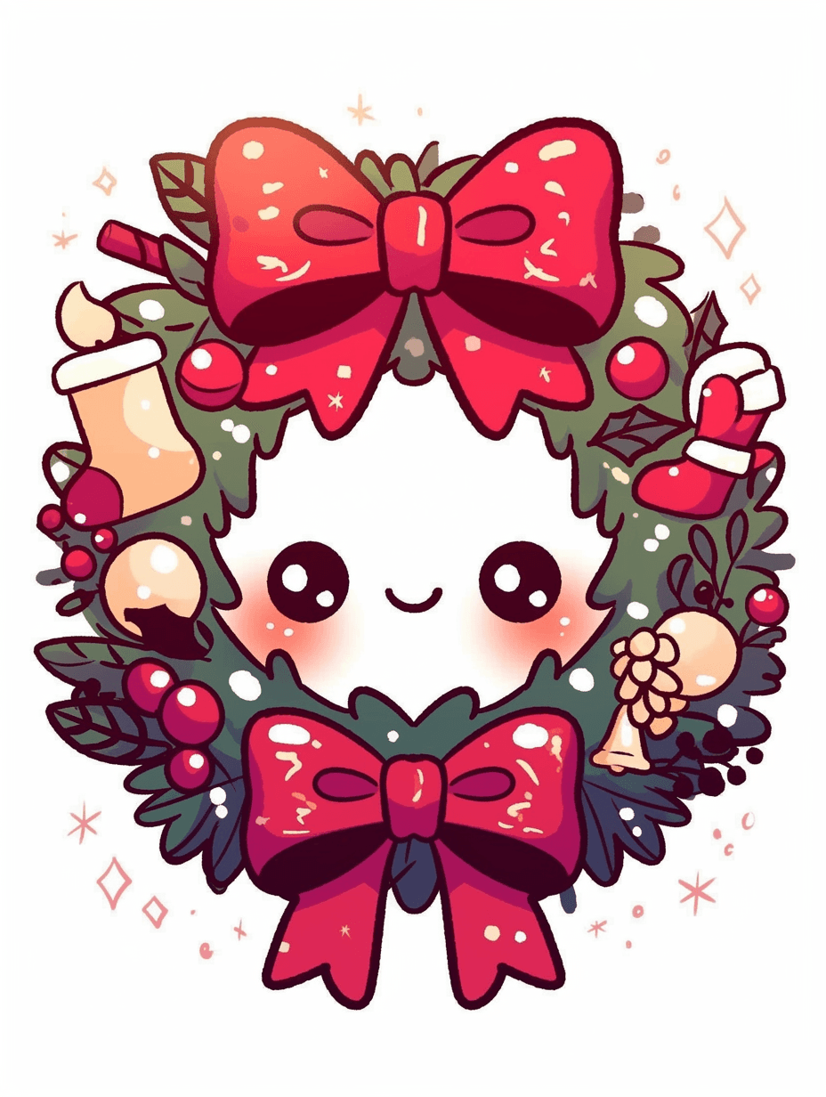 Christmas Wreath 007 original repeating artwork