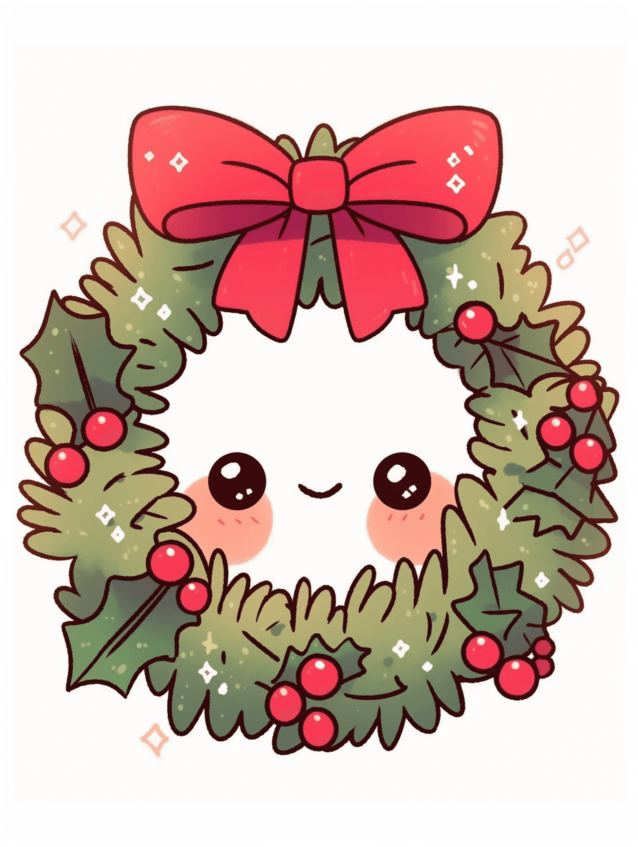 Christmas Wreath 089 original repeating artwork