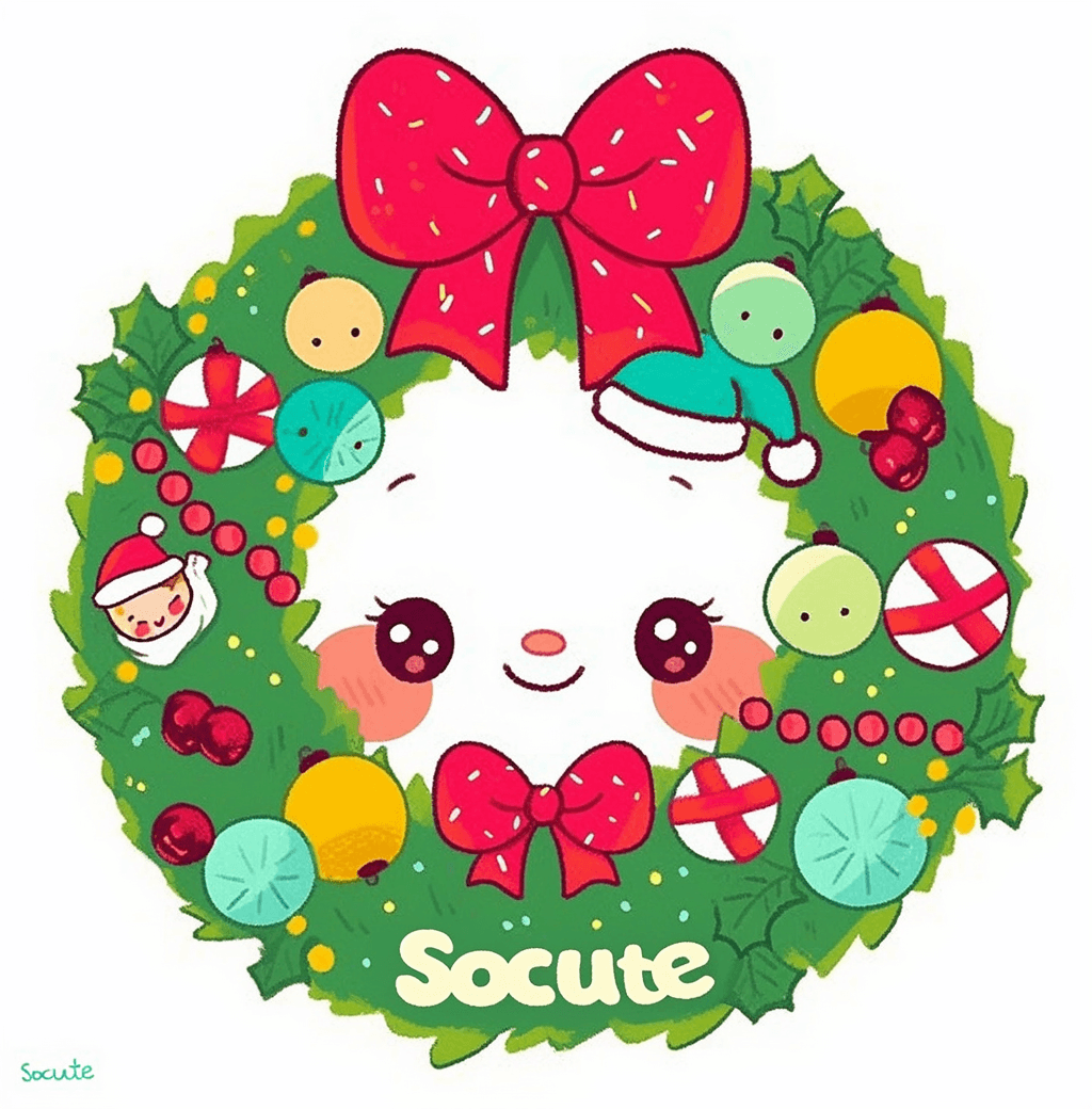 Christmas Wreath Morning original repeating artwork