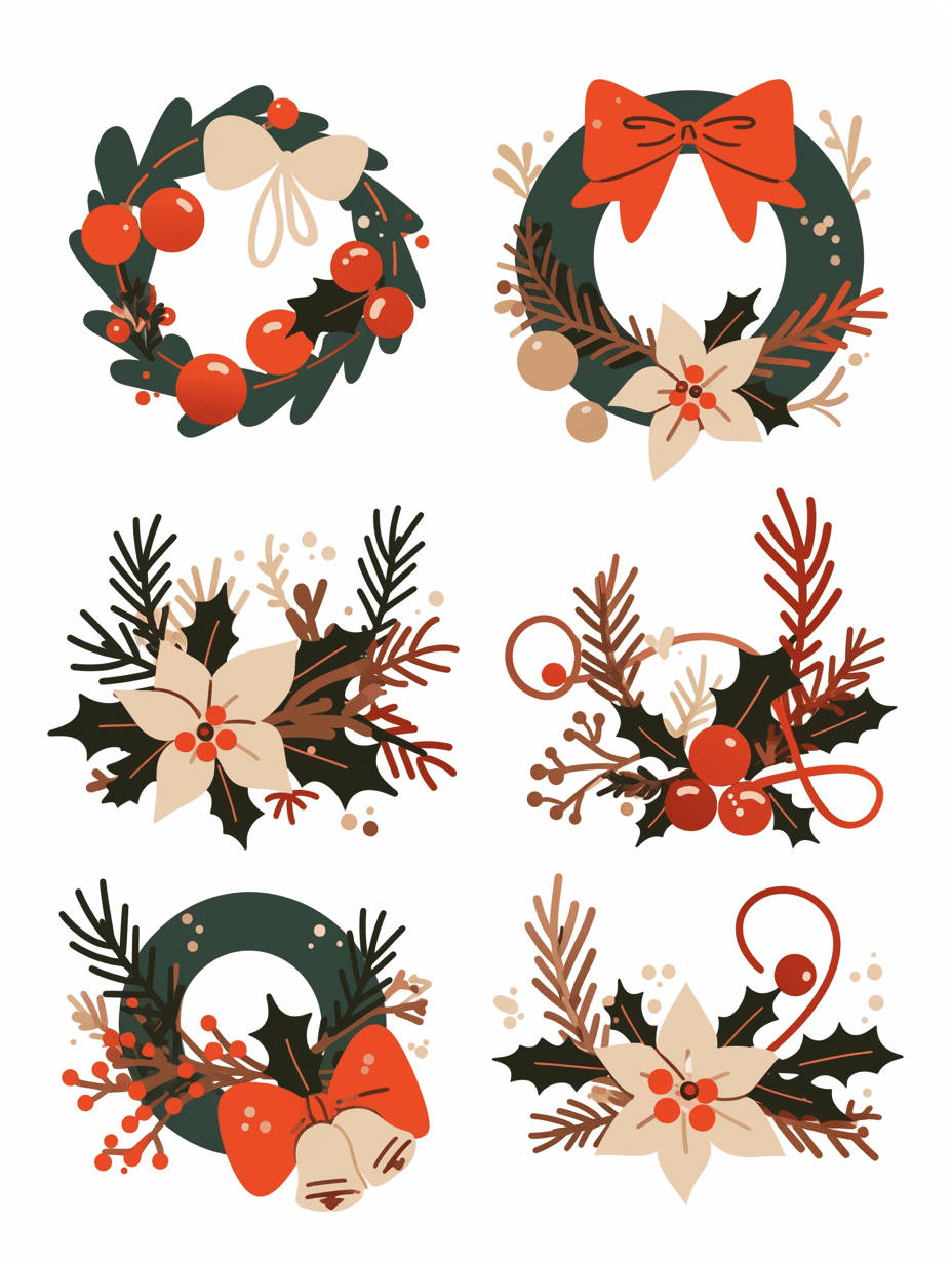Christmas Wreath 093 original repeating artwork