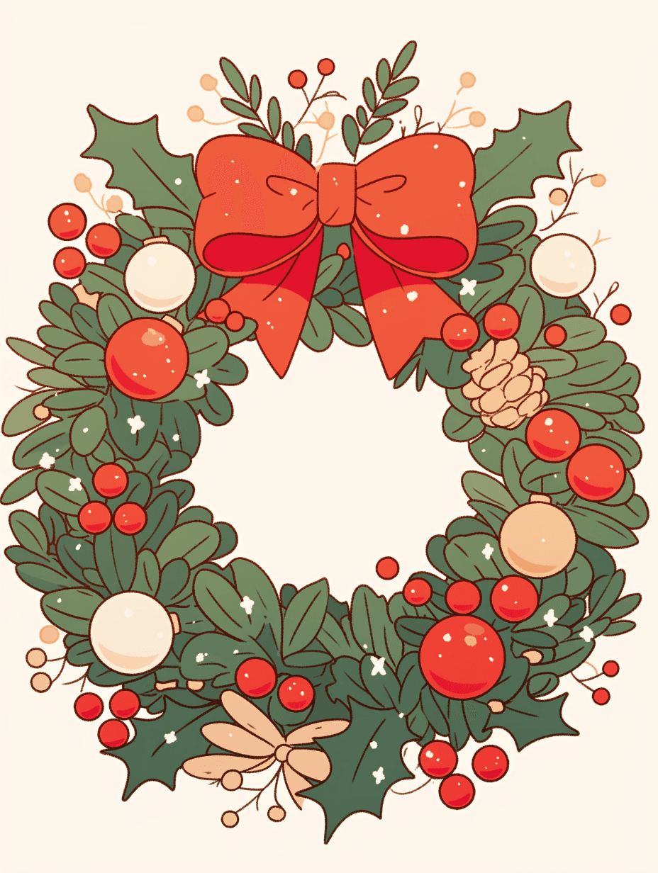 Christmas Wreath 044 original repeating artwork