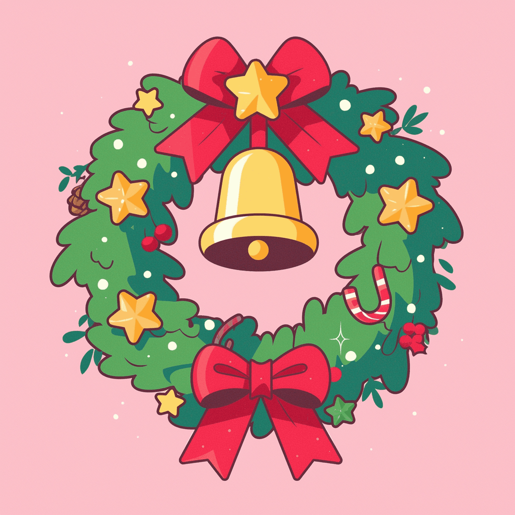 Christmas Wreath Point original repeating artwork
